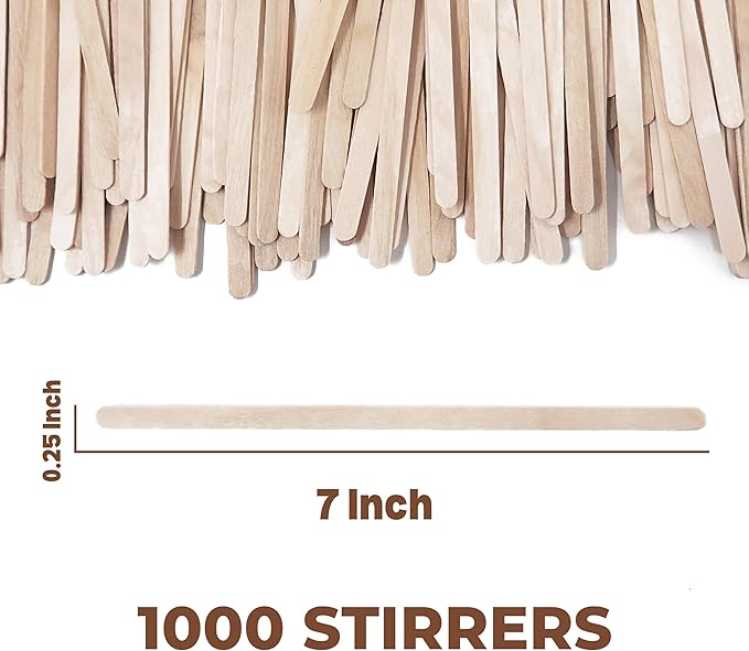 Makerstep Birch Wood Coffee Stirrers, 7 Inch Coffee Stir Sticks Eco-friendly - Image 2