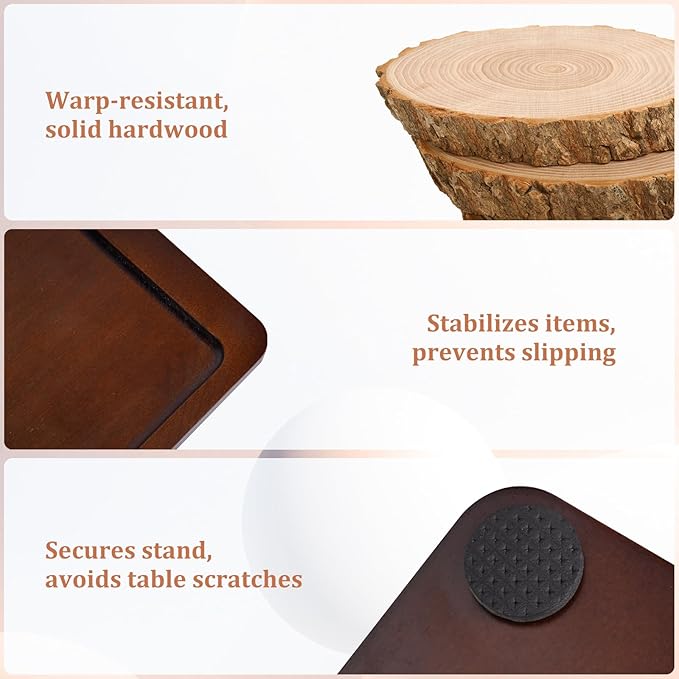 Solid Hardwood Cupcake Stand, Raised Edges - Image 4
