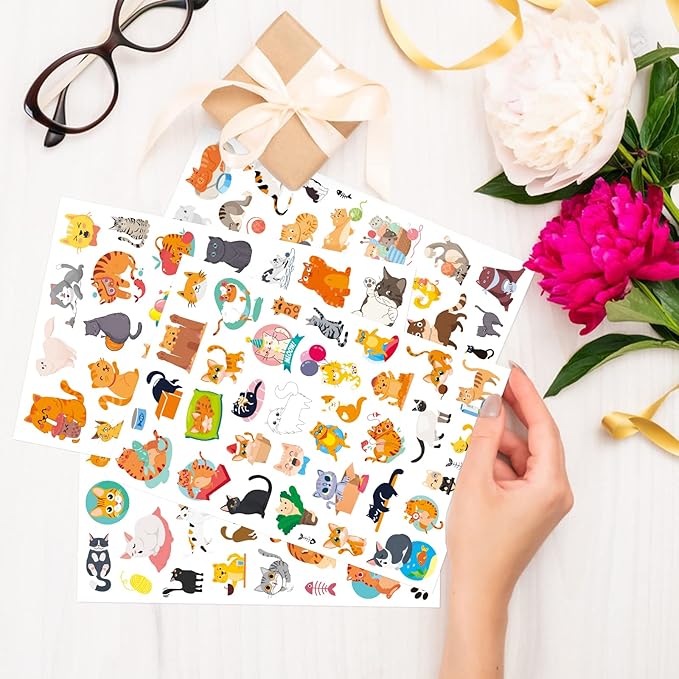 Cute Cat Stickers Kitty Decal Sticker 685 Counts Party Gifts Goodie Bags Decor - Image 6