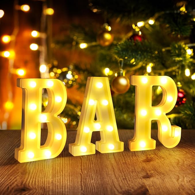 Light Up BAR Sign, LED Sign Decor by funsky