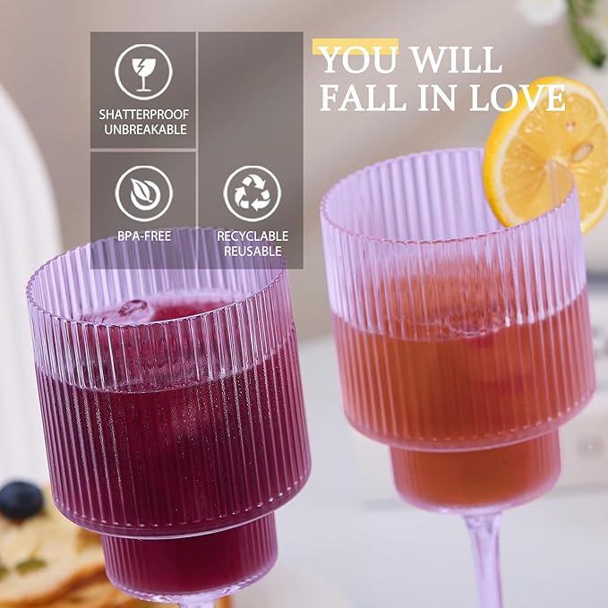 Plastic Goblets Wine Glasses - 12Oz Acrylic Wine Glasses Origami Unbreakable - Image 4