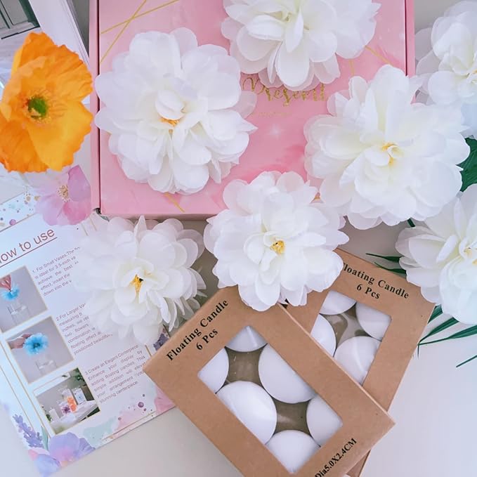 24 Pcs Floating Candles for Centerpieces and Floating Flowers Vase Fillers for - Image 7