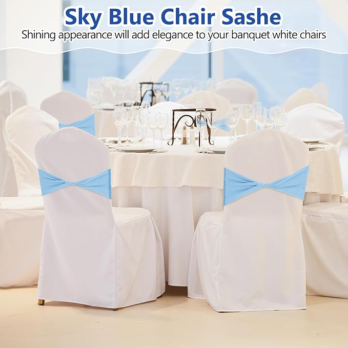 Kinlop 50 Pcs Spandex Chair Sashes Bows Chair BandB0C3V282KGs Slider Sashes - Image 5