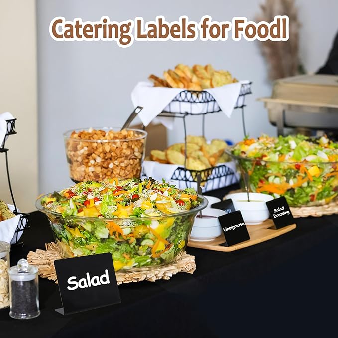 50Pcs Food Labels for Party Buffet PVC Erasable Writing Pad Mini Chalkboard - Image 6