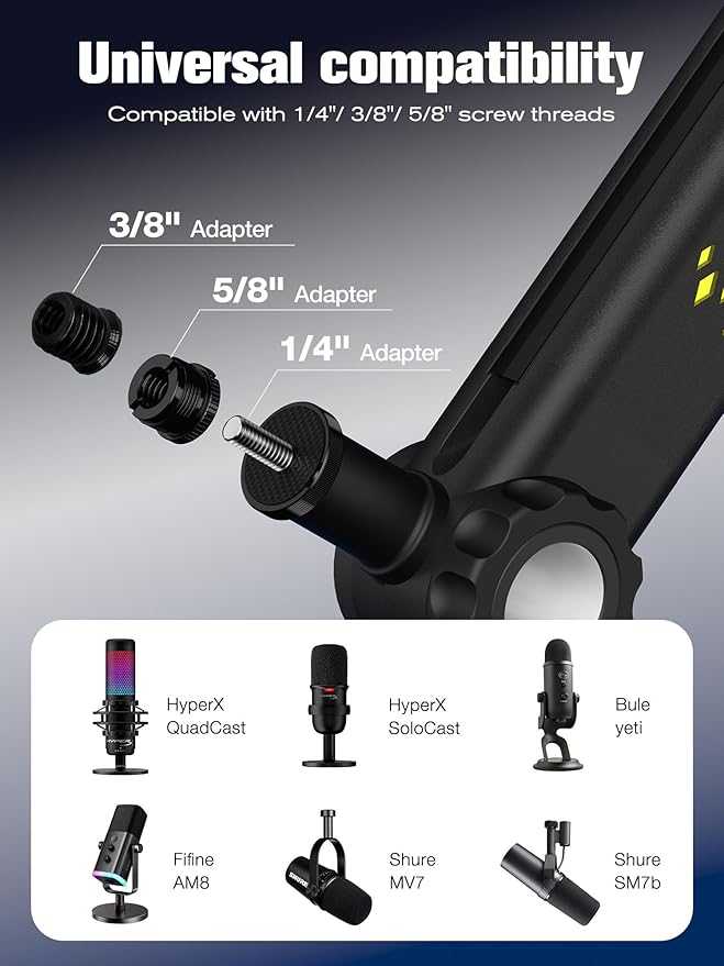 SUNMON RGB Mic Arm – Adjustable Boom Arm - Image 4