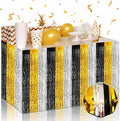 3 Pack 29 x108 Inch Black Gold Silver Foil Fringe Table Skirts Metallic Banner by Mebiornt