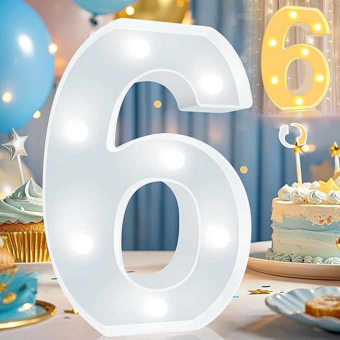 Pooqla LED Light Up Numbers, Warm White and Cool White Decorative Lighted by Pooqla