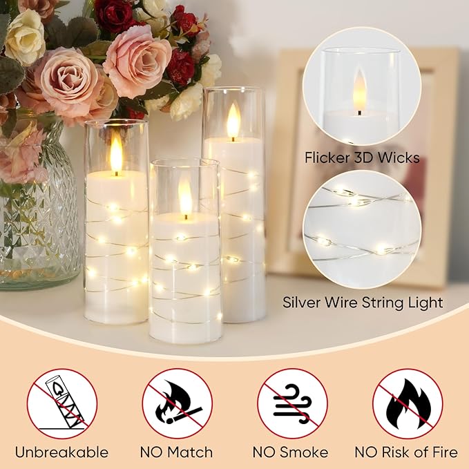 Raycare Flameless Candle with Remote Timer – 5 Flickering Acrylic Battery - Image 5