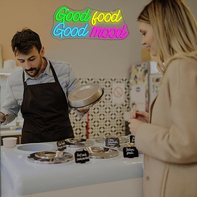 Looklight Good Food Good Mood Neon Sign, Letter Neon Signs - Image 5
