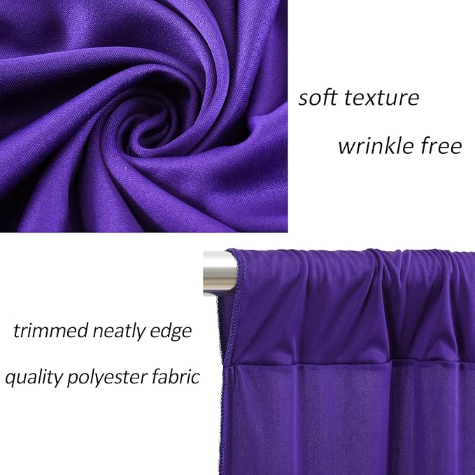 AK TRADING CO. 10 feet x 10 feet Purple IFR Polyester Backdrop Drapes Curtains - Image 7