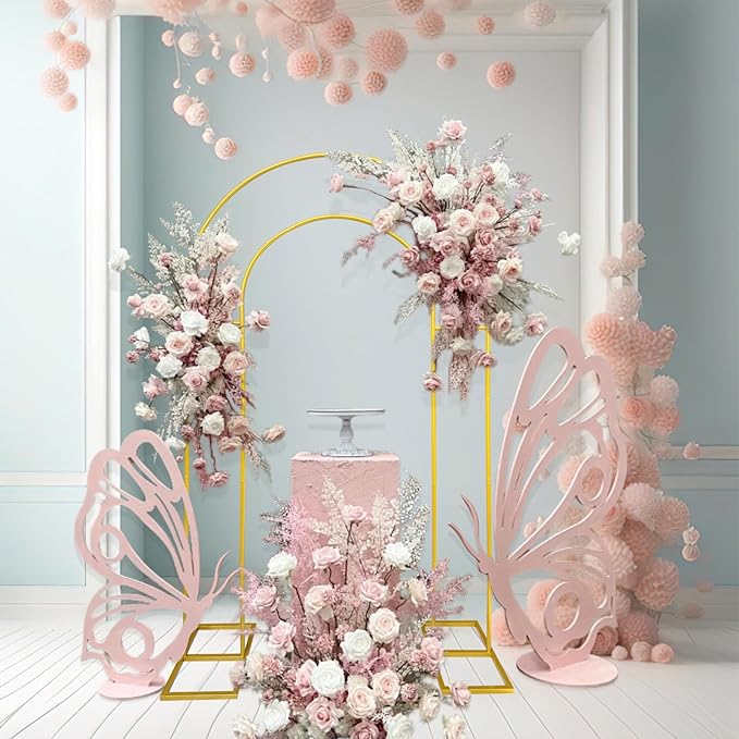 Open Arch Backdrop Stand, Double Arch Frame U Shaped Wedding Arches - Image 5