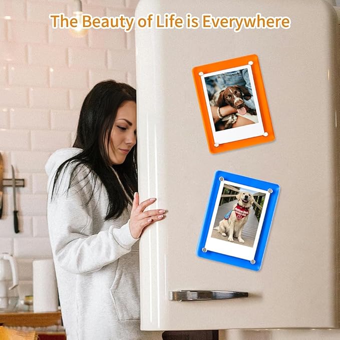 4x6 Picture Frames, Acrylic Fridge Magnetic Photo Frames Transparency Double - Image 4