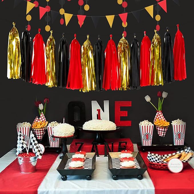 Red-Black Gold Casino-Theme Graduation Party-Decorations - Image 2