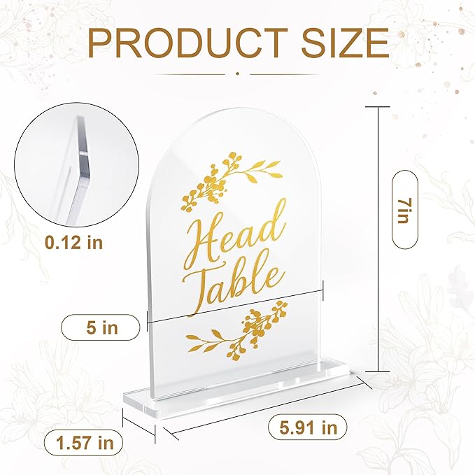 Wedding Table Numbers 1-10 Clear Acrylic Seating Number Signs - Image 9