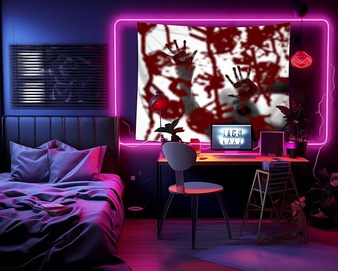 QGHOT Halloween Tapestry Wall Hanging, Scary Bloody Backdrop Horror Tapestry - Image 3