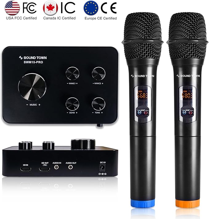 Sound Town Wireless Microphone Karaoke Mixer System - Image 2