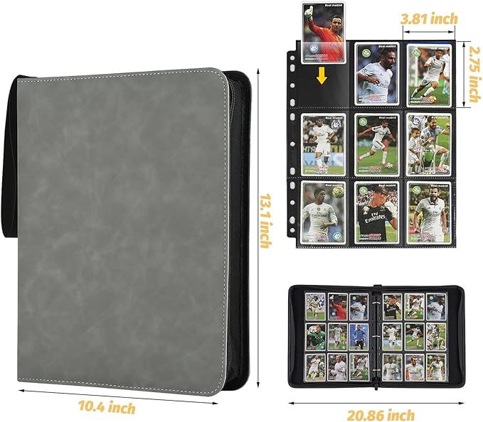 Trading Card Binder, Premium 9 Pocket Card Binder, 720 Double Sided Pocket PU - Image 4