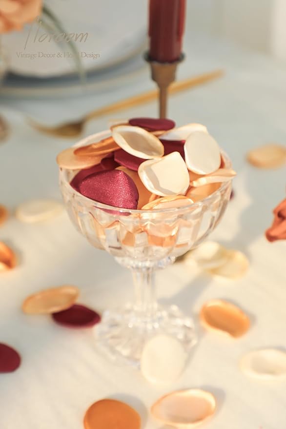 Floroom 300pcs Rose Petals Chic Terracotta Faux Silk Flower Petals Burnt Orange - Image 4