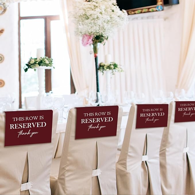 Reserved Seating Chair Signs, This Row Is Reserved Pew Cloths Seating - Image 4