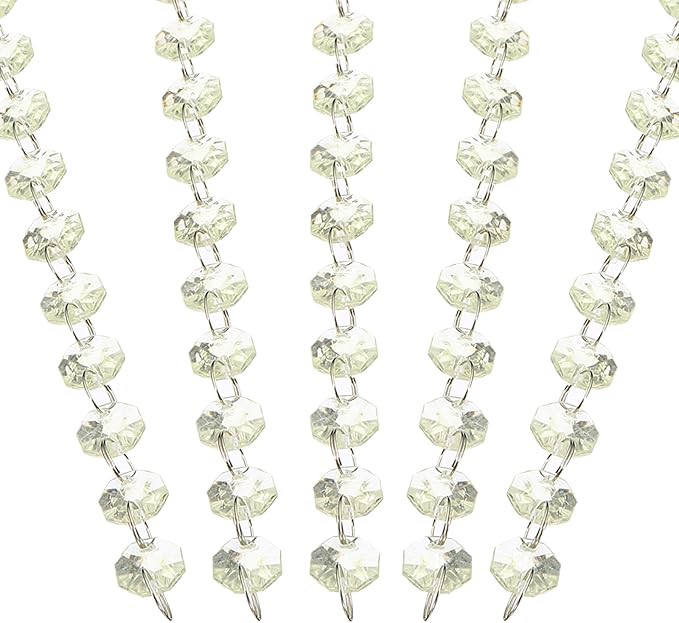PATIKIL 14 mm Crystal Garland Strands, 16.4 Ft Acrylic Octagon Chandelier Bead by PATIKIL