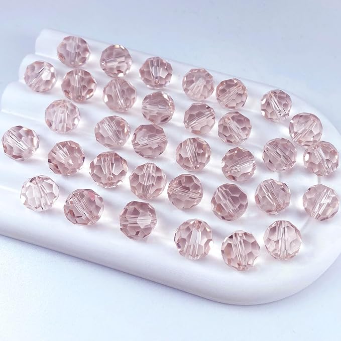 400 PCS 4mm Crystal Glass Beads Round Multiple Faceted Loose Spacer Glass Beads by Tingoons