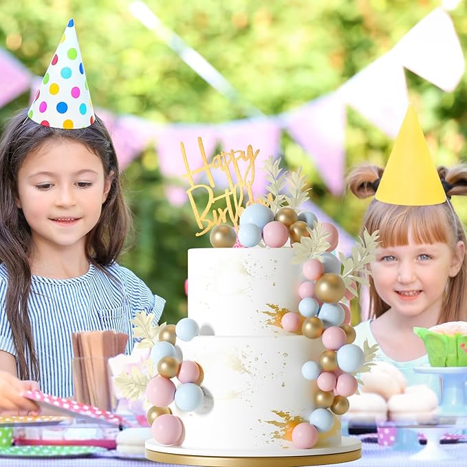 MIAHART Ball Cake Toppers Boho Grass Cake Topper Ball Cake Insert Decoration - Image 6