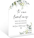 Greenery Wedding Memorial Sign, 6 x 8 Inch White Arch Acrylic Wedding Sign by Qoqxjodd