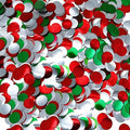 Red White and Green Round Foil Metallic Confetti by Unknown