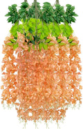 12 Pack Orange Wisteria Hanging Flowers Garland, 3.77 Feet Artificial Flower by Luerbi