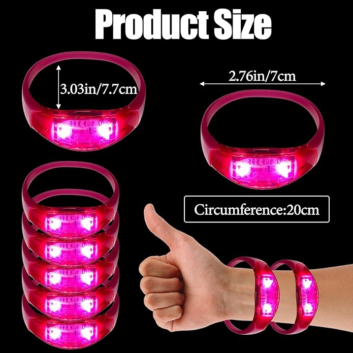 100 Pcs LED Bracelets Sound Activated - Image 8