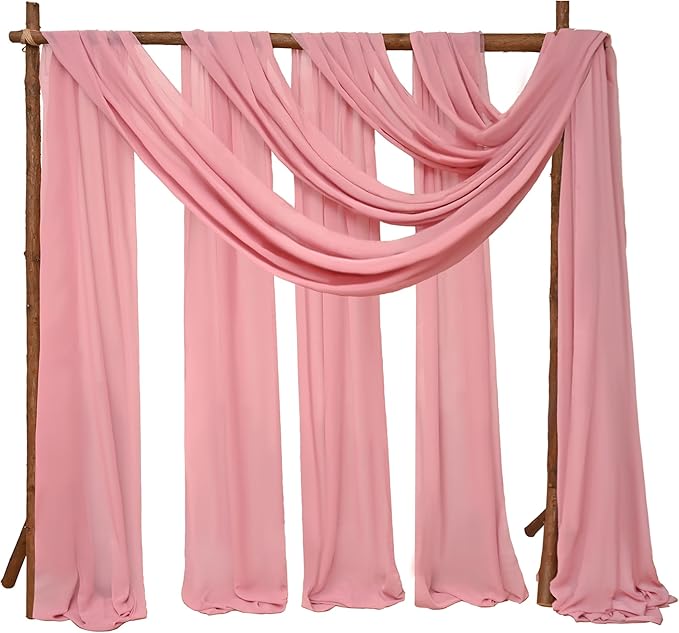 8 Panels Wedding Arch Draping Fabric 28" x 20Ft Wedding Arch Drapes Chiffon by SATULGAU