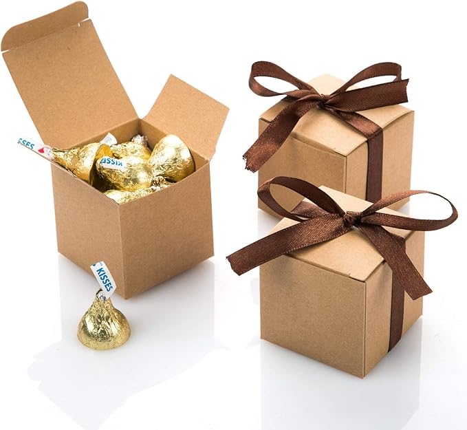 AWELL Kraft Gift Candy Box Bulk 2x2x2 inches by AWELL