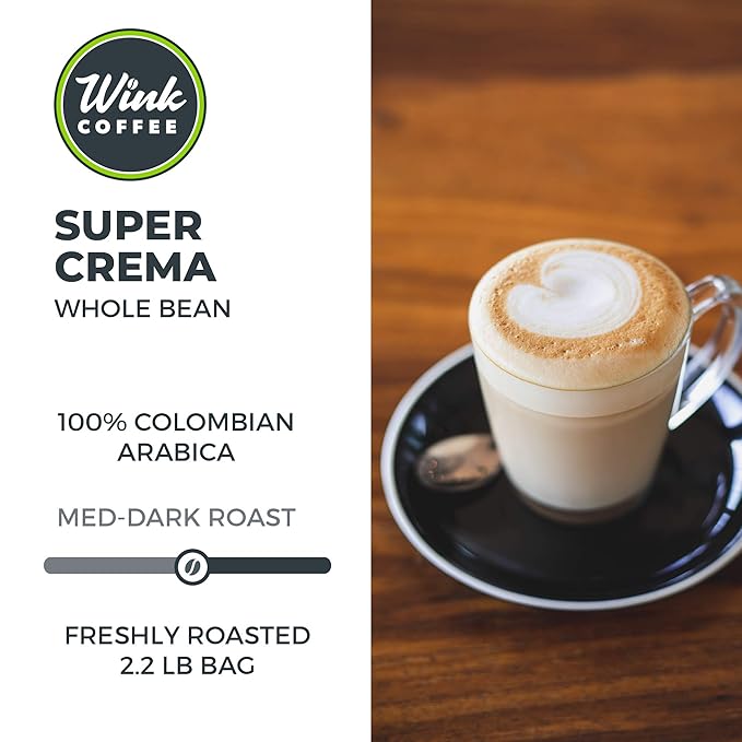 Wink Coffee Low Acid Medium Roast Espresso – 2.2 lb Whole Bean Coffee, 100% - Image 5