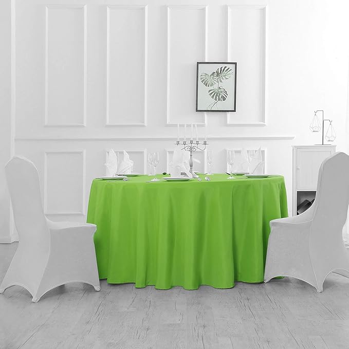 132 inch Round Tablecloth Washable Polyester Table Cloth Decorative Table Cover - Image 4
