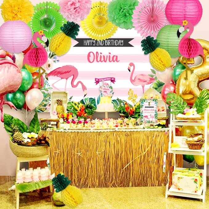 YUNXUAN Flamingo Party Supplies, Hawaiian Party Decorations Flamingo and - Image 6