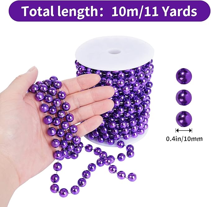 Faux Purple Pearl Beads Garland - Image 2