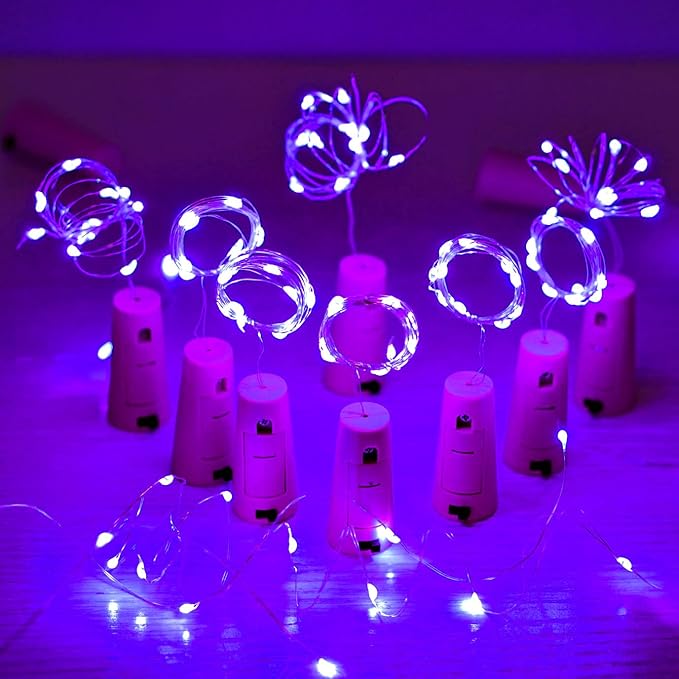 Wine Bottle Lights with Cork 15Pack 10 LED 40 Inches Battery Operated Silver - Image 6