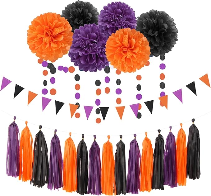 Black Purple Orange Halloween Party-Decorations by LastingSurprise