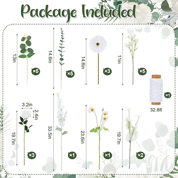 Hoteam 26 Pcs DIY Flower Garland Artificial Hanging Wildflower Backdrop Set - Image 4