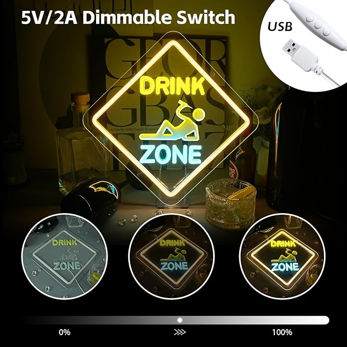 Looklight Drink Zone Neon Sign Dimmale Neon Signs - Image 6