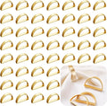 Set of 100 Napkin Rings Metal Gold Semicircle Napkin Ring, Napkin Rings Bulk by FCDECOR