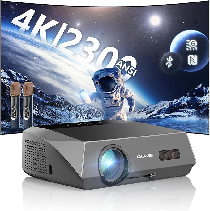 Smart 4K Projector Movie Gaming Karaoke TV, 2300 ANSI High Brightness Ultra HD by CIVE
