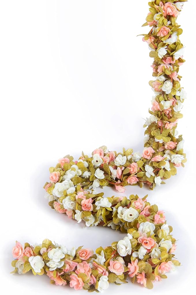 8 Pcs x 8.2 ft Flower Garland Artificial Rose Vine Flowers - Image 12