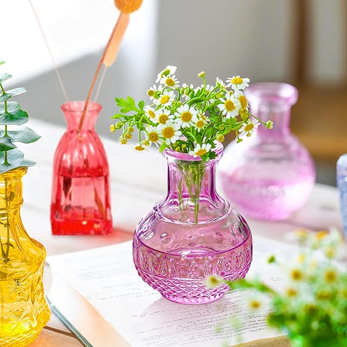Colored Glass Bud Vases Set of 24, Vintage Small Vases - Image 5