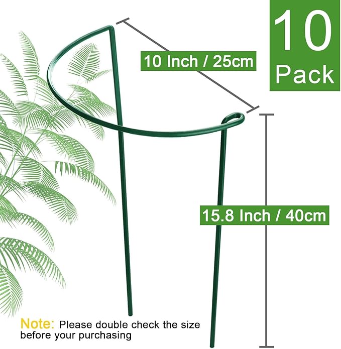 HiGift 10 Pack Peony Cages and Supports, Heavy Duty Metal Plant Support Stake - Image 4