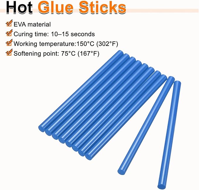 HARFINGTON 10pcs Hot Glue Sticks 0.43" Dia x 7.87" Long EVA Mini Hot Melt - Image 4