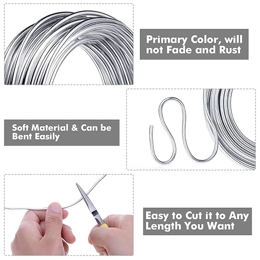 Aluminum Wire, Anezus 9 Gauge 12 Gauge 18 Gauge Bendable Metal Wire Armature - Image 4