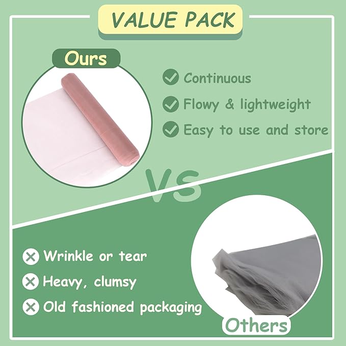 Tulle Fabric Rolls, 54 Inch by 10 Yards Tulle Ribbon - Image 2