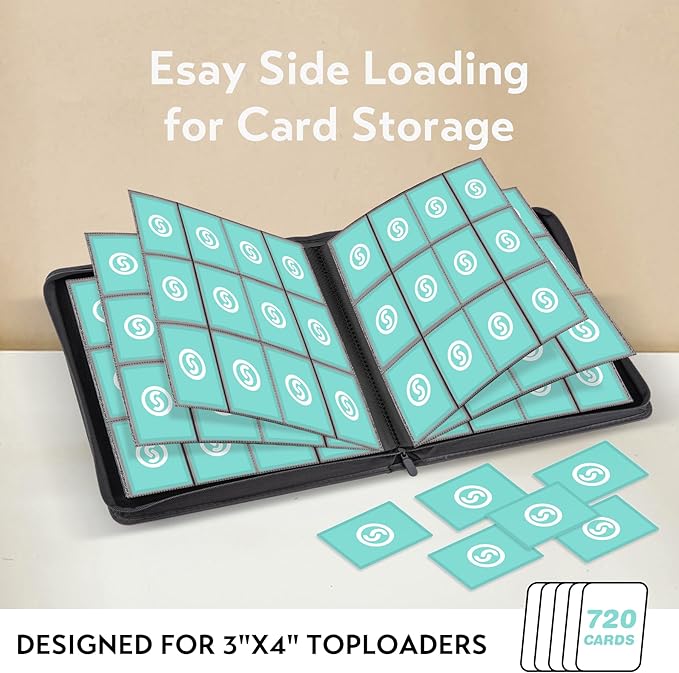 SMYV 12 Pocket Trading Card Binder, Premium PU Cover Card Binder - Image 3