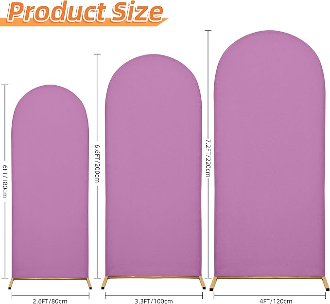 Wedding Arch Cover 6.6FT Arch Backdrop Cover Spandex Fitted Arch Cover - Image 2